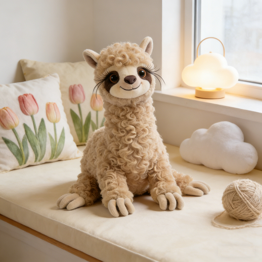 Curly-Haired Alpaca Plush Toy