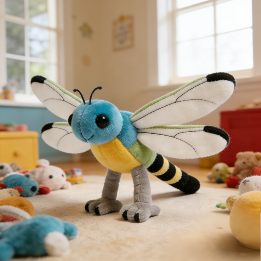 Fresh & Vivid Colorful-winged Dragonfly Plush Doll