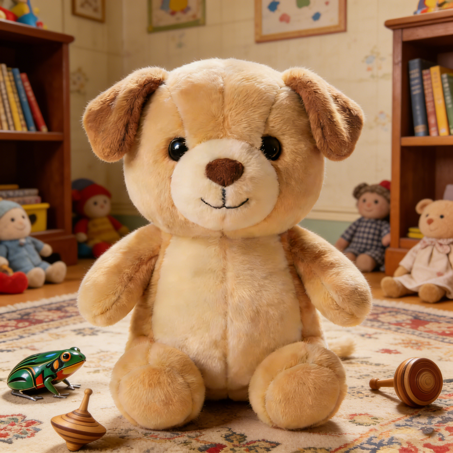 Soft and adorable light brown puppy plush toy