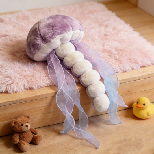 Dreamy gradient purple and white jellyfish plushies