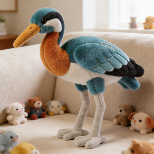 Colorful-feathered Heron Plush Doll