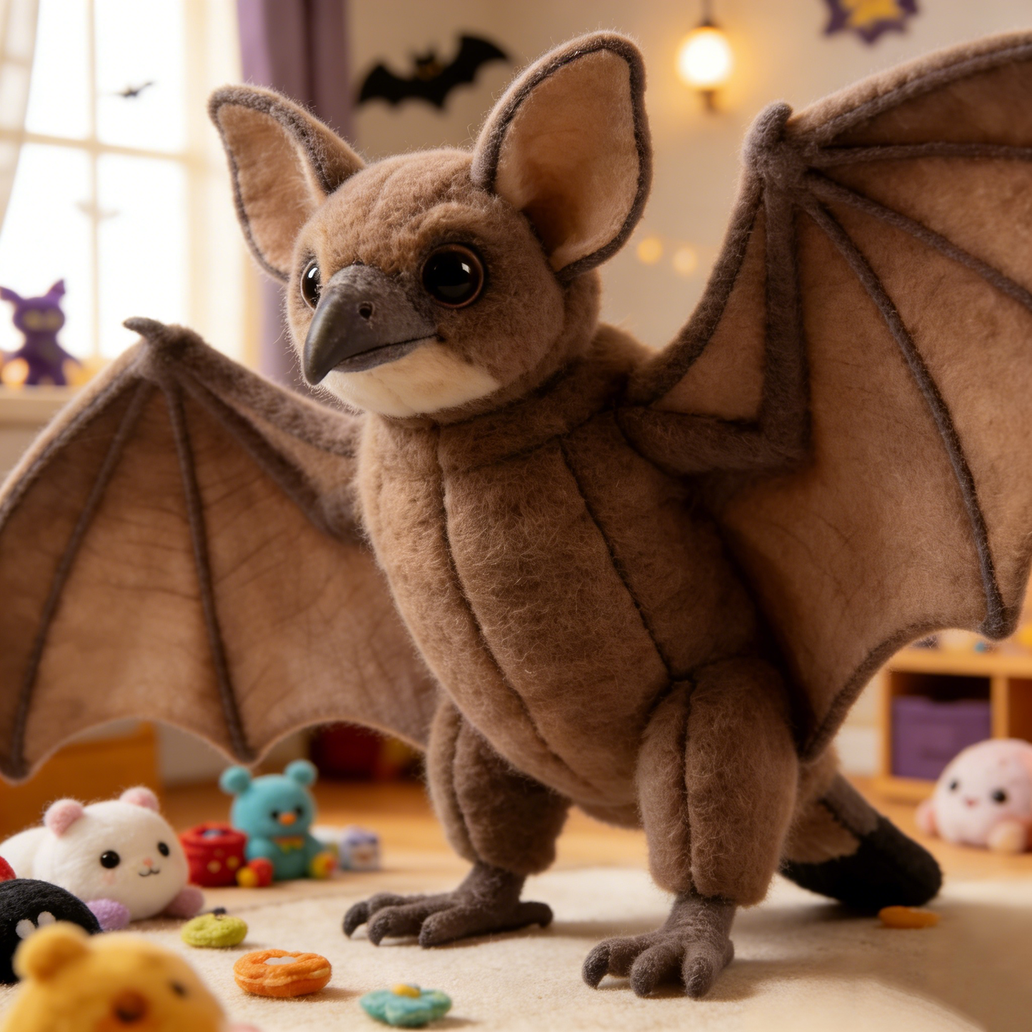 Cute & Realistic Brown Bat Plush Doll