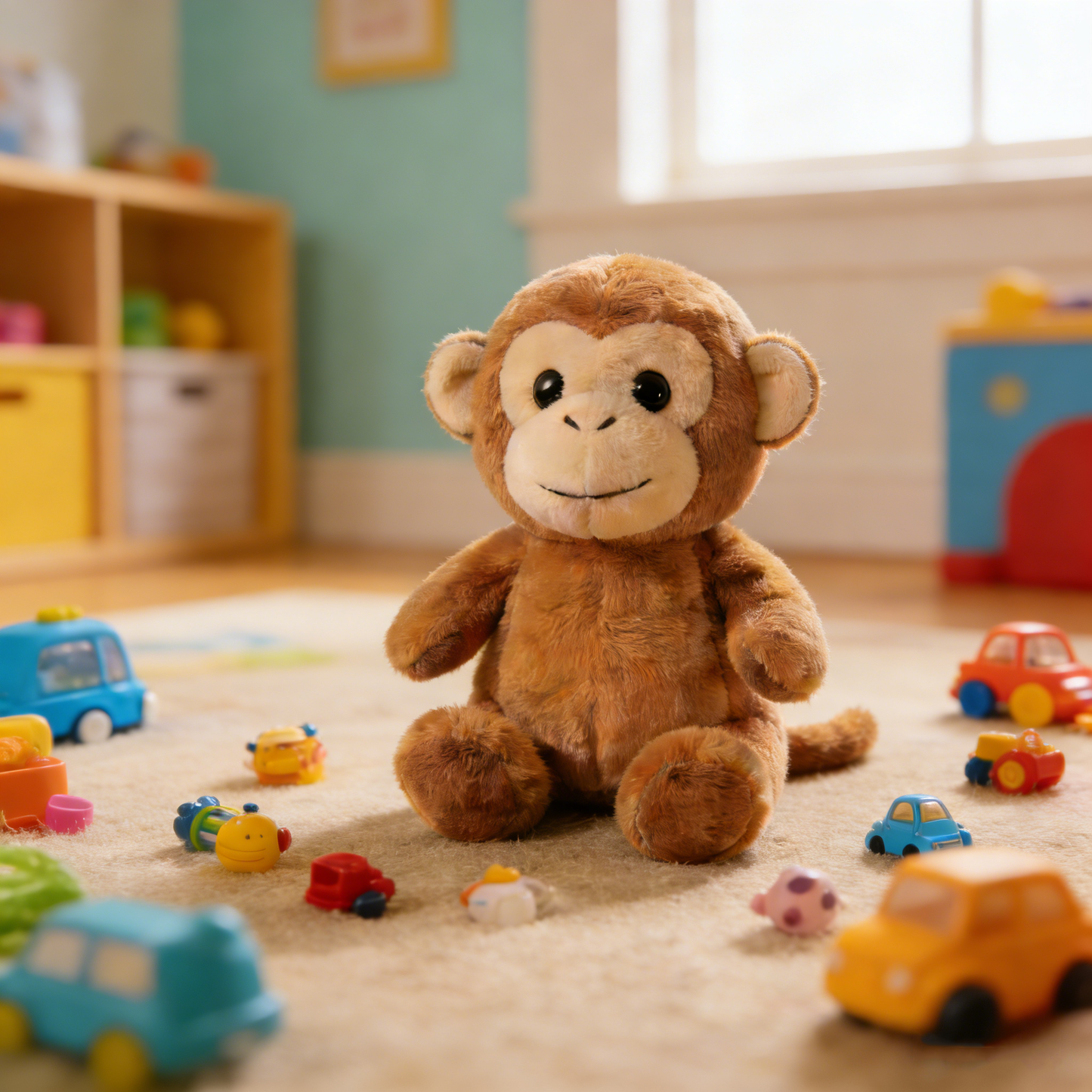 Cute and gentle brown monkey plush toy