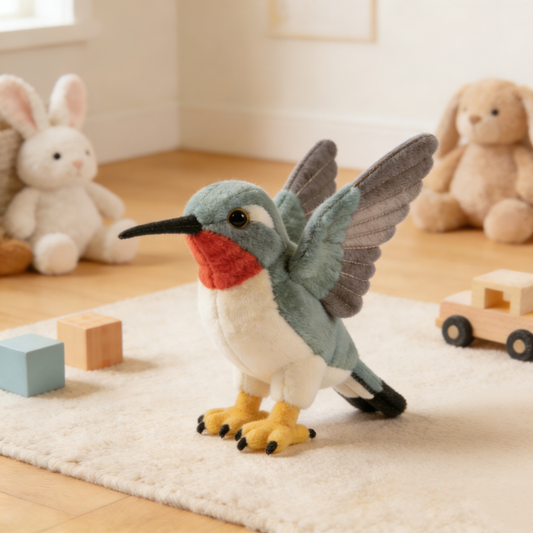 Vivid & Colorful-feathered Hummingbird Plush Doll