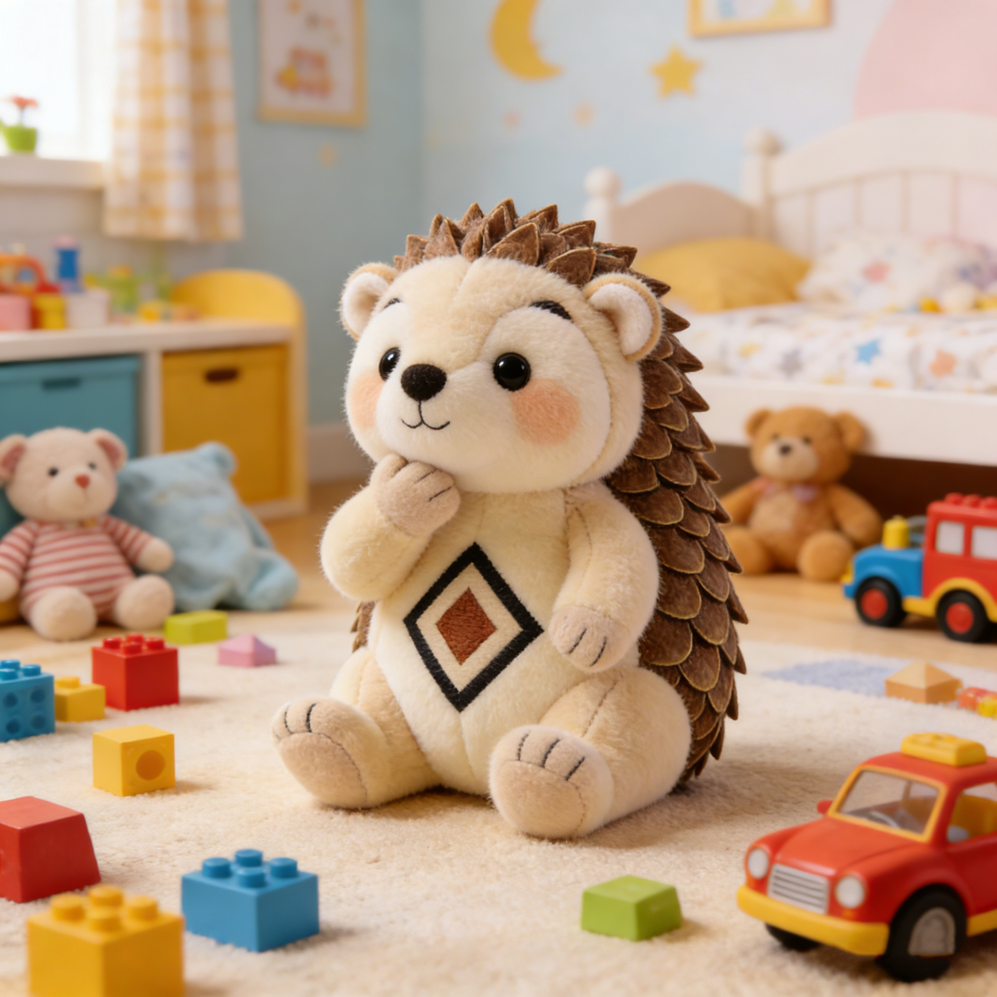 Playful Belly-patterned Hedgehog Plush Toy